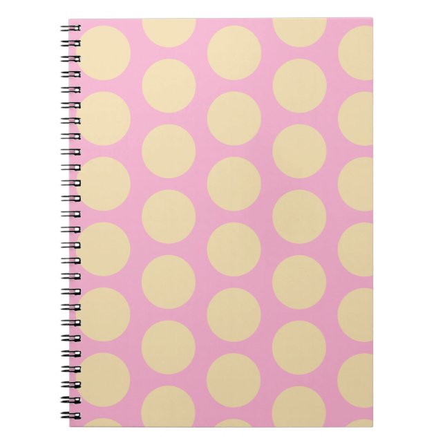 Carnet Conception Rose Et Jaune À Points Rétro  (Devant)