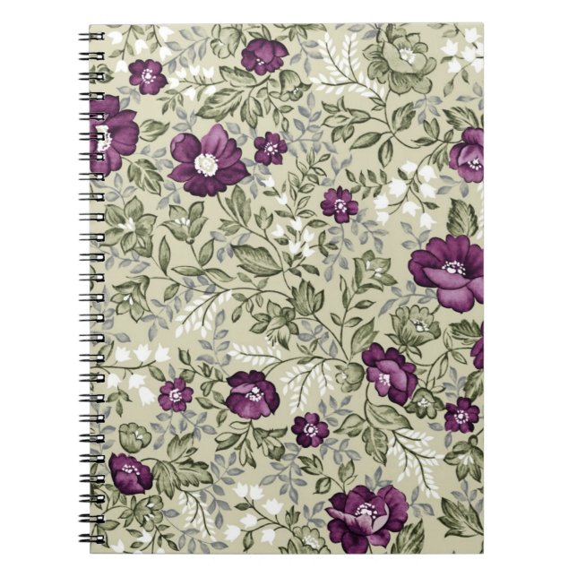 Carnet Conception violette de fleurs (Devant)