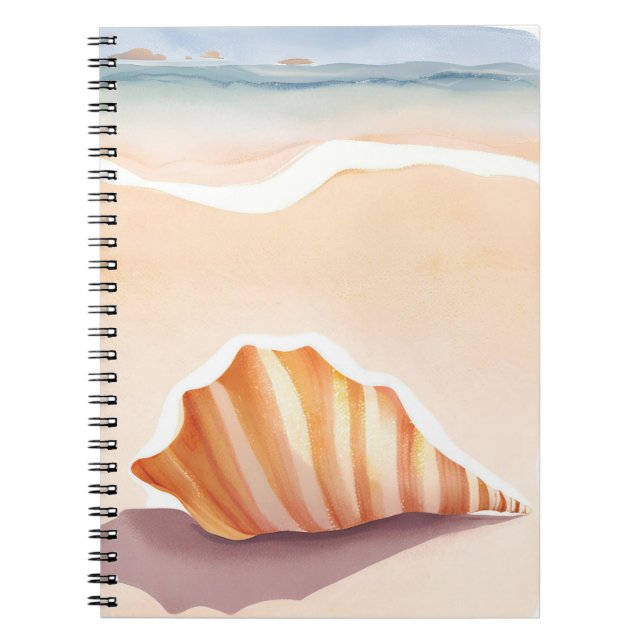 Carnet Conch Shell | Ocean Seashell Coastal Beach (Devant)