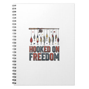 Carnet Conçu pour la liberté Chemise de pêche patriotique