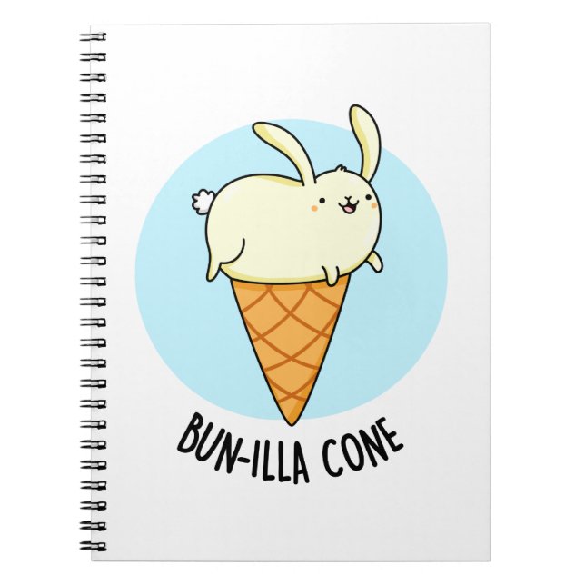 Carnet Cône Bunnilla Funny Bunny Glace Vanille Pun (Devant)