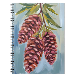 Carnet Cônes de pin d'automne Peinture d'automne à l'aq