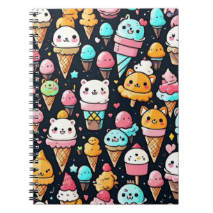 Carnet Cônes glaces colorés mignons