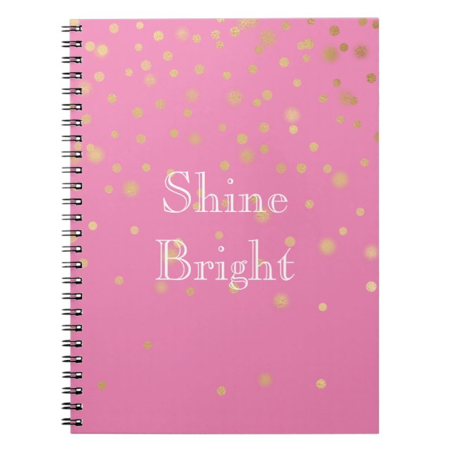 Carnet Confetti en or rose (Devant)