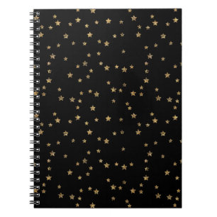 Carnet Confetti étoiles dorées parties scintillant brilla