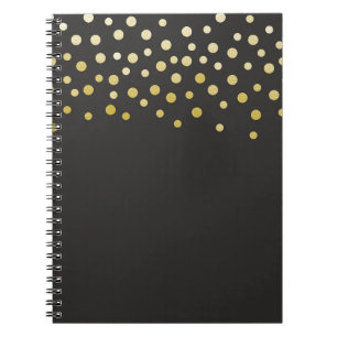 Carnet Confettis en feuille d'or fausse