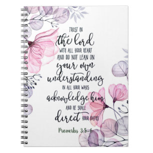Carnet Confiance dans le Seigneur floral