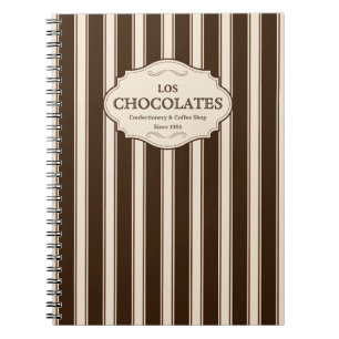 Carnet Confiserie & Salon de Café Logo Rayures Marrons