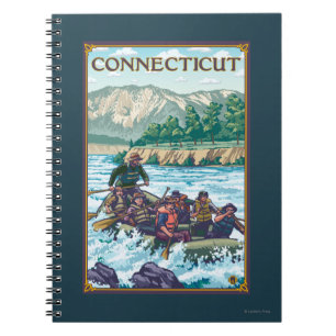 Carnet ConnecticutRiver transportant la scène par radeau