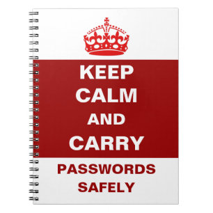 Carnet Conserver le calme et transporter les mots de pass
