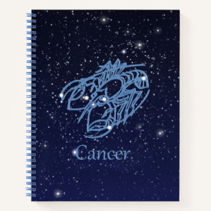 Carnet Constellation du cancer et signe zodiaque avec éto