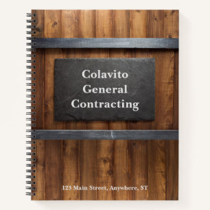 Carnet Construction en bois et ardoise personnalisée