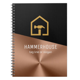 Carnet Construction Moderne Bâtiment Noir & Bronze