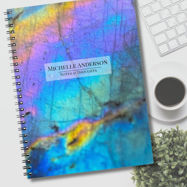 Carnet Contemporain Coloré Agate Moderne (Pretty Colorful Crystal Stone Modern notebook)