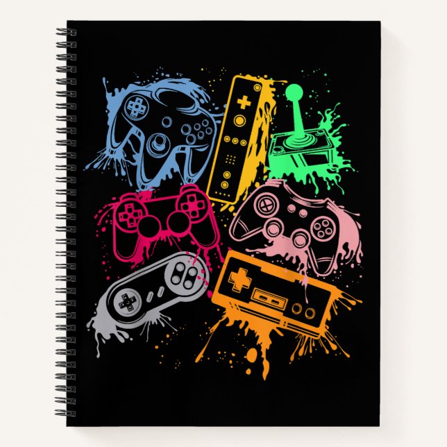 Carnet Contrôleurs de console de jeu vidéo Retro 80's 90' (Devant)