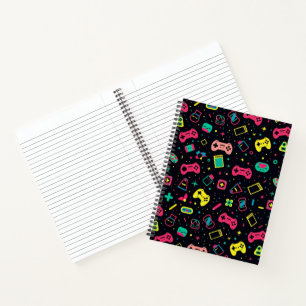 Carnet Contrôleurs de jeux vidéo à motifs 