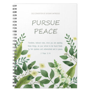 Carnet Convention JW 2022 - fleurs blanches vertes Carte