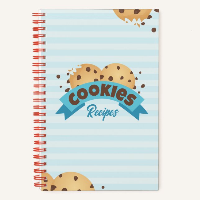 Carnet Cookies à Chip de Chocolat Bleu Stripes Recettes (Recto)