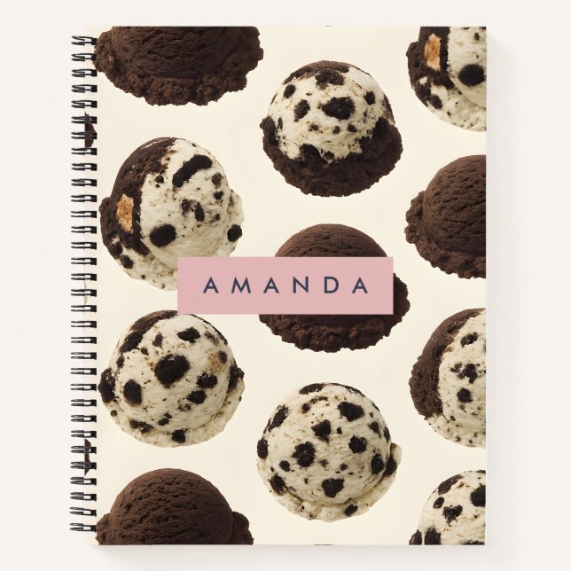 Carnet Cookies personnalisés et Motif de crème glacée (Devant)