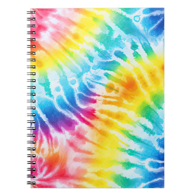 Carnet Cool Aqua Rouge Bleu Jaune Orange Tie Dye (Devant)