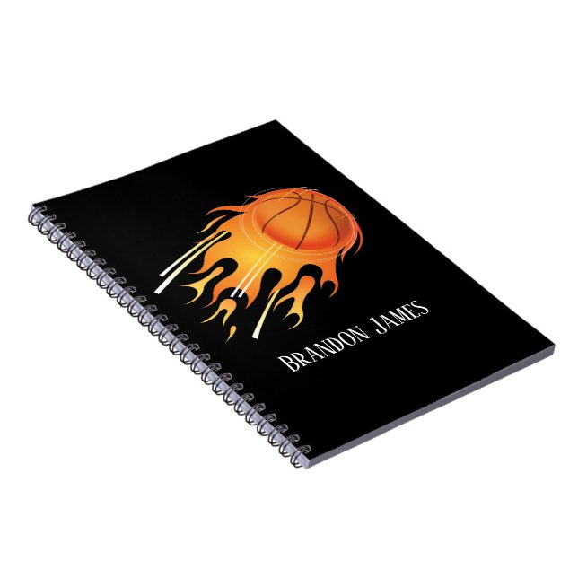 Carnet Cool Basketball sports ajouter nom (Côté Droit)