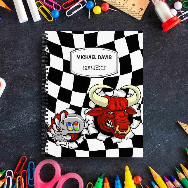 Carnet Cool Bull Minotaur Holding Video Game Controller (Créateur téléchargé)