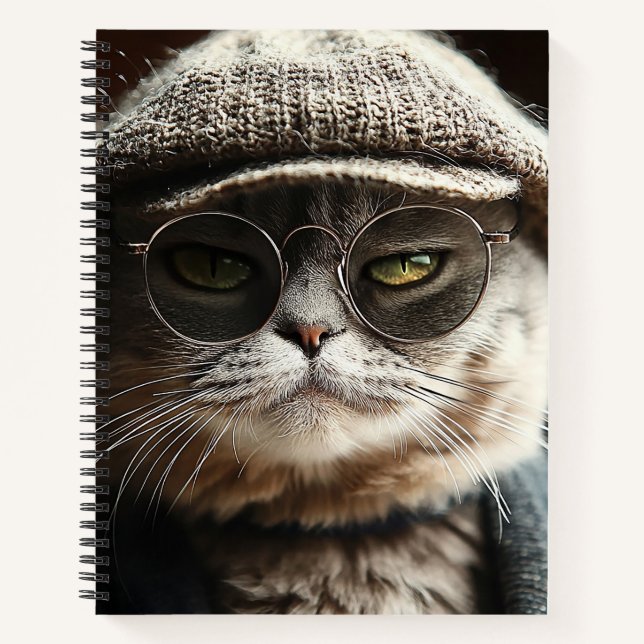 Carnet Cool Cat dans Glasses Notebook (Devant)