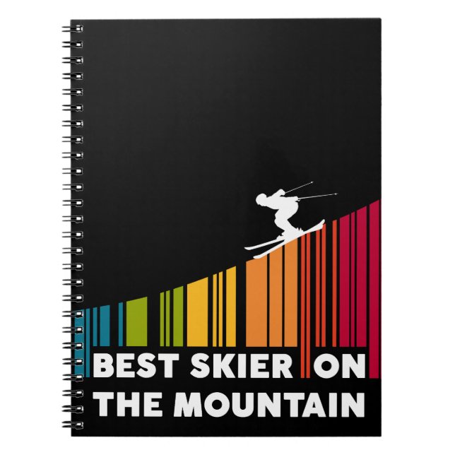 Carnet Cool Code Barre Conception Meilleur Skieur Sur La  (Devant)