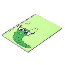Carnet Cool drôle de chenille nerveuse avec lunettes
