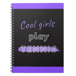 Carnet Cool Jouer Tennis Citation noir et violet