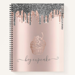 Carnet Cool Parties scintillant argent Rose Gold Cupcake