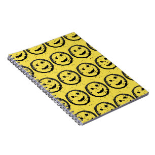 Carnet Cool Sardé Joyeux visage souriant motif jaune