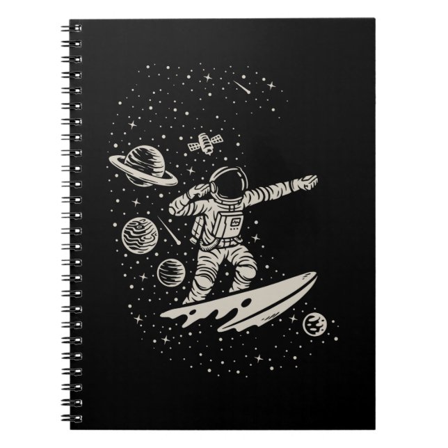 Carnet Cool Surf Astronaut Planètes spatiales Cosmonaute (Devant)