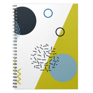 Carnet Cool, tendance, moderne, vert Memphis