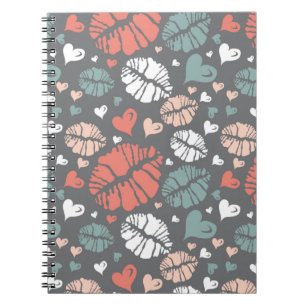Carnet Copie de baiser et motif de coeur