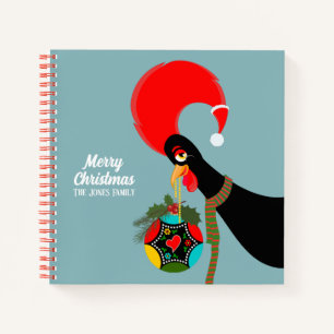 Carnet Coq portugais et saint Bauble de Noël