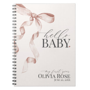 Carnet Coquette Beige Bow Girl Baby Gift Ma première anné