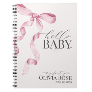Carnet Coquette Rose Bow Girl Baby Gift Ma première année