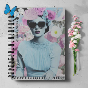 Carnet Coquette Style rose et bleu Retro Pop Art Collage