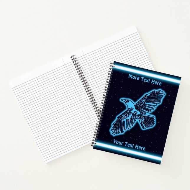 Carnet Corbeau bleu brillant sur les étoiles (Intérieur)