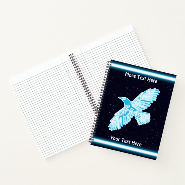 Carnet Corbeau bleu sur étoiles (Intérieur)