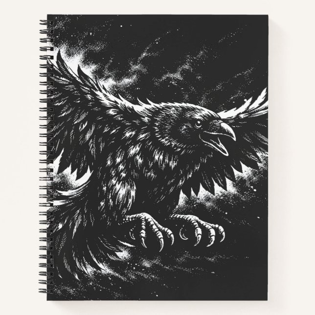 Carnet Corbeau gothique – par BurnsInHell (Devant)