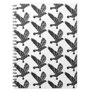 Carnet Corbeau noir et blanc Coupe Lino