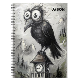 Carnet Corbeau noir gothique Éffrayant