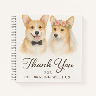 Carnet Corgi Aquarelle Mariage Merci