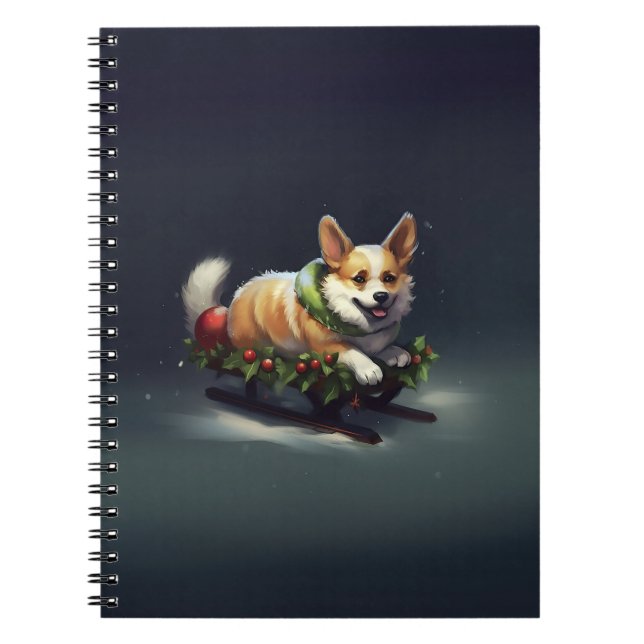 Carnet Corgi neige de Noël hiver (Devant)
