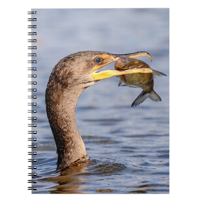 Carnet Cormoran avec un poisson (Devant)