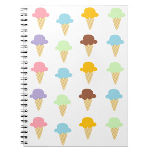 Carnet Cornets de crème glacée colorés