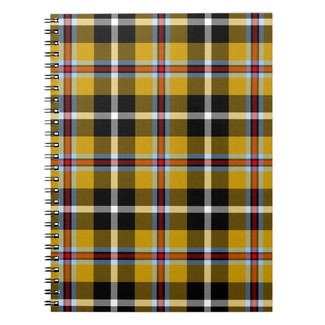 Carnet Cornouailles National Tartan Jaune et Noir Plaid (Devant)