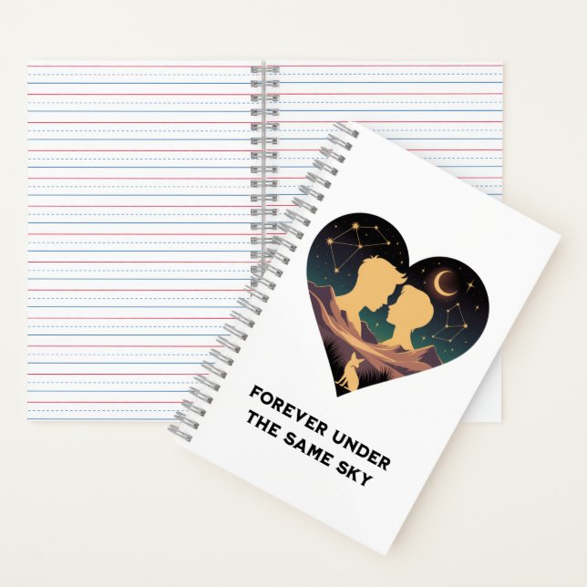 Carnet Cosmic Love Story Coeur avec les amants et Fox Art (À l'intérieur)